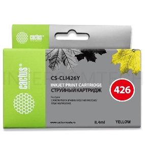 Картридж струйный Cactus CS-CLI426Y желтый для Canon MG5140/5240/6140/8140/MX884 (8,2ml)