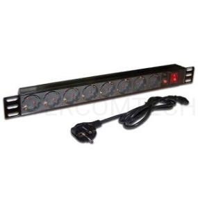 Блок распределения питания Lanmaster TWT-PDU19-10A8P-3.0 гор.размещ. 8xSchuko базовые 10A Schuko 3м