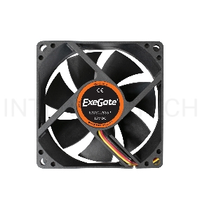Вентилятор ExeGate EX08025S3P, 80x80x25 мм, подшипник скольжения, 3pin, 1800RPM, 23dBA