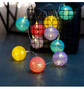 Тайские фонарики «Фейерверк» 1,5 м, прозрачный ПВХ, 10 LED, теплый белый, питание 2 х АА (батарейки не в комплекте)