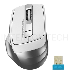 Мышь A4 Fstyler FB35 белый/серый оптическая (2000dpi) беспроводная BT/Radio USB (6but)