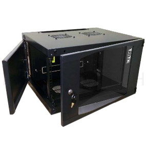Шкаф настенный Lanmaster Next TWT-CBWNG-12U-6X6-BK 12U 550x600мм пер.дв.стекл съемные бок.пан. 60кг черный