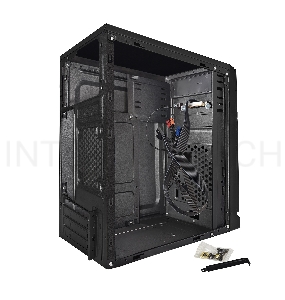 Корпус Exegate EX283059RUS  Minitower ExeGate BAA-106 Black, mATX, <AAA450, 80mm>, 2*USB, Audio