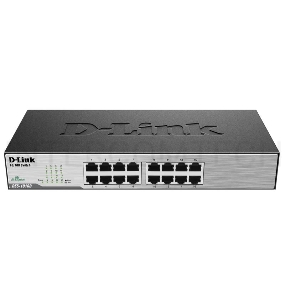 Неуправляемый коммутатор D-Link DES-1016D/H1A с 16 портами 10/100Base-TX, функцией энергосбережения и поддержкой QoS