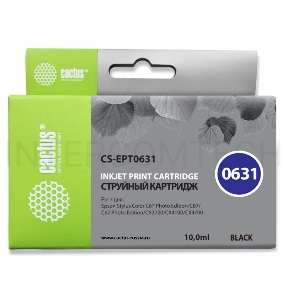 Картридж струйный Cactus CS-EPT0631 черный для Epson Stylus C67 Series/ C87 Series/ CX37000 (10ml)
