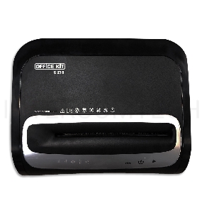 Шредер Office Kit S218 (1,9x13) черный (секр.P-5)/фрагменты/22лист./30лтр./скрепки/скобы/пл.карты/CD