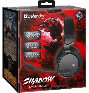 Гарнитура GAMING SHADOW BLACK 64600 DEFENDER