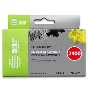 Картридж струйный Cactus CS-PGI2400XLY желтый для Canon MAXIFY iB4040/ МВ5040/ МВ5340 (20.4мл)