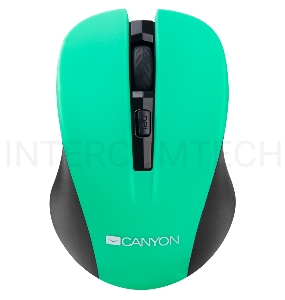 Мышь CANYON CNE-CMSW1GR Green USB {wireless mouse with 3 buttons, DPI changeable 800/1000/1200}