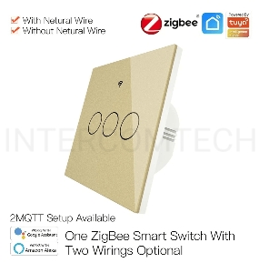 Выключатель MOES Gang Smart Switch Sensor w/o grounding ZS-EU3, Zigbee, 100-240 В