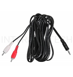 Кабель соединительный аудио Buro Jack 3.5 (m)/2хRCA (m) 5м. черный (BAAC010-5)