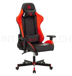 Кресло игровое A4Tech Bloody GC-870, черный/красный ромбик, эко.кожа, крестовина пластик
