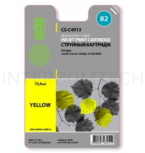 Картридж струйный Cactus CS-C4913 желтый для №82 HP Design Jet 500/800C (72ml)