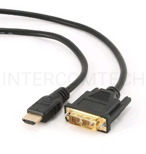 Кабель HDMI-DVI Gembird, 1.8м, 19M/19M, single link, черный, позол.разъемы, экран CC-HDMI-DVI-6