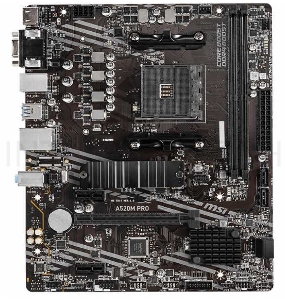 Материнская плата MSI A520M PRO Soc-AM4 AMD A520 2xDDR4 mATX AC`97 8ch(7.1) GbLAN RAID+VGA+HDMI+DP