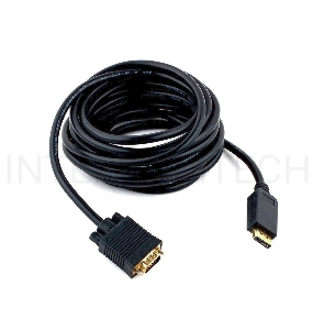 Кабель DisplayPort->VGA Cablexpert CCP-DPM-VGAM-5M, 5м, 20M/15M, черный, экран, пакет