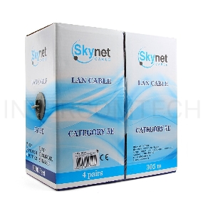 Кабель SkyNet Premium UTPнг-LSZH 4x2x0,51, низкое дымовыделение, нулевое содержание галогенов, медный, FLUKE TEST, кат.5e, однож., 305 м, box, оранжевый