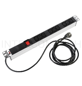 ЦМО Блок розеток Rem-16 с выкл., 9 IEC 60320 C13, 16A, алюм., 19