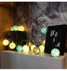 Тайские фонарики «Северное сияние» 3,5 м, прозрачный ПВХ, 20 LED, теплый белый, питание 2 х АА (батарейки не в комплекте)