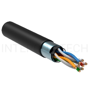 Кабель связи ITK витая пара F/UTP, кат.5E 4х2х24AWG solid, LDPE, 305м, черный