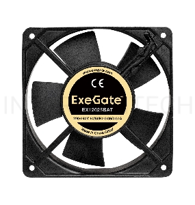 Вентилятор 220В ExeGate EX289014RUS EX12025BAT (120x120x25 мм, 2-Ball (двойной шарикоподшипник), клеммы, 2200RPM, 33dBA)