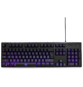 Клавиатура игровая Gembird KB-G400L, USB, металл. корпус, подсветка 3 цвета, кабель ткан. 1.75м