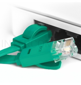 Патч-корд Greenconnect Патч-корд плоский прямой PROF  2.0m UTP медь, кат.6, зеленый, позолоченные контакты, 30 AWG, Premium ethernet high speed 10 Гбит/с, RJ45, T568B (GCR-LNC625-2.0m)