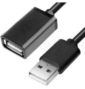Удлинитель Greenconnect 2.0m  USB 2.0, AM/AF витой, черный, 28/28 AWG, экран, Premium, GCR-UEC0M-BB2S-2.0m