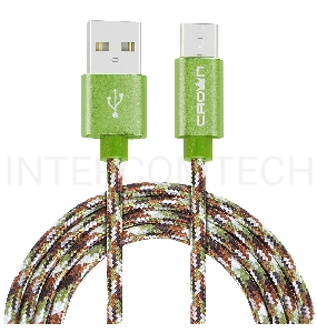 Кабель Crown USB - USB Type-C CMCU-3092C military
