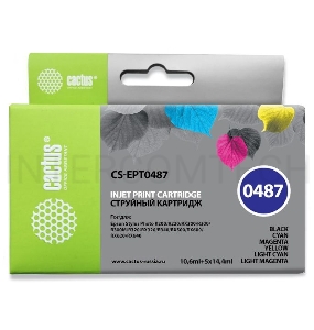 Картридж струйный Cactus CS-EPT0487 многоцветный для Epson Stylus Photo R200/R220 Комплект из 6 карт