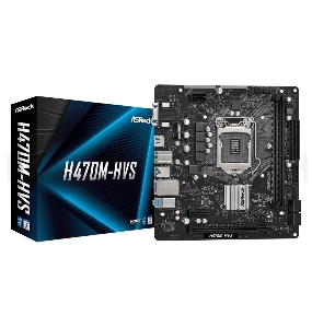 Материнская плата ASRock H470M-HVS LGA1200, H470, 2*DDR4, D-Sub+HDMI, 4xSATA3 6.0, 2xUSB 3.2, 4xUSB 2.0, mATX