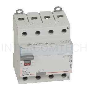 Выключатель диф. тока 4п 63А 30мА тип AC DX3 Leg 411704