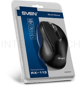 Мышь SVEN RX-113  (5+1кл. 800-2000DPI,  Soft Touch, каб. 1,5м, блист.)