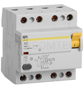 Iek MDV12-4-040-100 УЗО ВД1-63S 4Р 40А 100мА ИЭК 