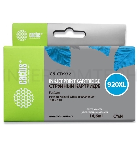 Картридж струйный Cactus CS-CD972 синий для №920XL HP Officejet 6000/6500/7000/7500 (11ml)