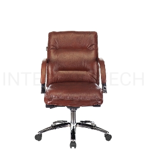 Кресло руководителя Бюрократ T-9927SL-LOW светло-коричневый Leather Eichel кожа низк.спин. крестовина металл хром