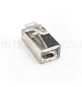 Коннектор ExeGate PL45-C5-8P8C-SH-100 RJ-45 Кат.5e (8P8C) под одножильный кабель, экранированный, золотое напыление (100шт)