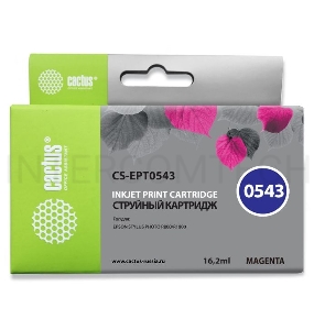 Картридж струйный Cactus CS-EPT0543 пурпурный для Epson Stylus Photo R800/ R1800 (16,2ml)