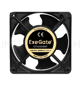 Вентилятор 220В ExeGate EX289021RUS EX12038SAT (120x120x38 мм, Sleeve bearing (подшипник скольжения), клеммы, 2600RPM, 42dBA)