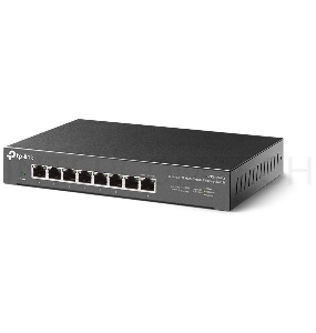 Коммутатор TP-Link 8-port Desktop 2.5G Unmanaged switch, 8 100/1G/2.5G RJ-45 ports, Fanless design, 12V/1.5A DC power supply.