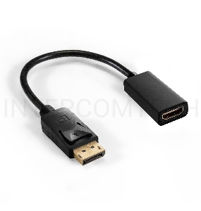 Кабель-переходник DisplayPort-HDMI ExeGate EX-DPM-HDMIF-0.1 (20M/19F, 0,1м)