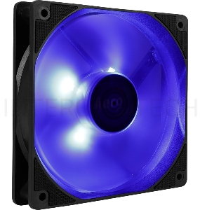 Вентилятор Aerocool Motion 12 Plus Blue , 120x120x25мм, синяя подсветка, 1200 об/мин, Molex 4-pin + 3-pin, 29.8 CFM, 22.1 дБА, съемная крыльчатка, гид