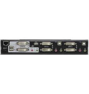 Переключатель, электрон., KVM+Audio+USB 2.0,  1 user USB+2xDVI =)  2 cpu USB+4xDVI, со шнурами USB/DVI Dual Link 2х1.8м.+DVI Dual Link 2х1.8м., 2560x1600, настол., исп.спец.шнуры, без OSD, некаскад, 2-PORT USB 2.0 DVI DUAL VIEW KVMP SWITCH