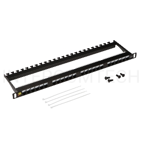 Патч-панель LANMASTER компактная 24 порта, UTP, кат.5E, 0.5U