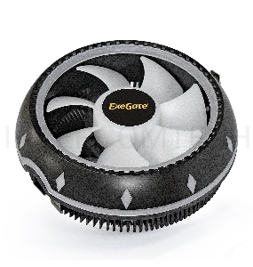 Кулер ExeGate EX286156RUS Dark Magic EE126M-PWM.RGB (Al black coating, LGA775/1150/1151/1155/1156/1200/AM2/AM2+/AM3/AM3+/AM4/FM1/FM2/754/939/940, TDP 100W, Fan 120mm, PWM, 900-2000RPM, Hydro bearing, 4pin, 11-24db, 410г, черный, RGB подсветка, с термопаст
