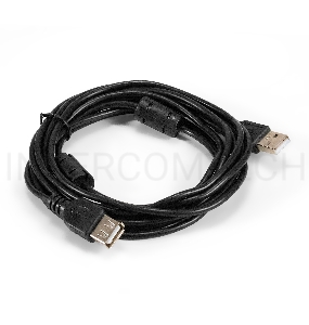 Удлинитель USB 2.0 ExeGate EX-CCF-USB2-AMAF-3.0F (Am/Af, позолоченные контакты, ферритовые кольца, 3м)