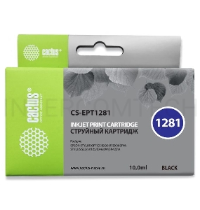 Картридж струйный Cactus CS-EPT1281 черный для Epson Stylus S22/SX125/SX420/SX425 (10ml)