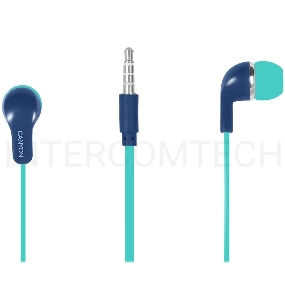 Наушники CANYON Stereo Earphones with inline microphone, Green+Blue, cable length 1.2m, 20*15*10mm, 0.013kg