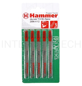 Пилка для лобзика Hammer Flex 204-112 JG WD T101B  дерево\пластик, 74мм, шаг 2.5, HCS, 5шт.