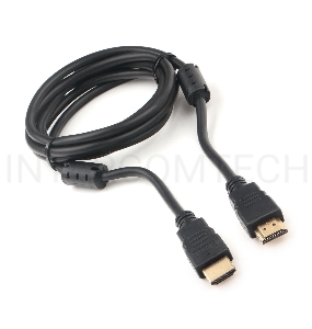 Кабель HDMI Cablexpert CCF2-HDMI4-6, 1,8м, v2.0, 19M/19M, черный, позол.разъемы, экран, 2 ферр кольца, пакет